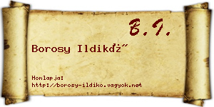 Borosy Ildikó névjegykártya